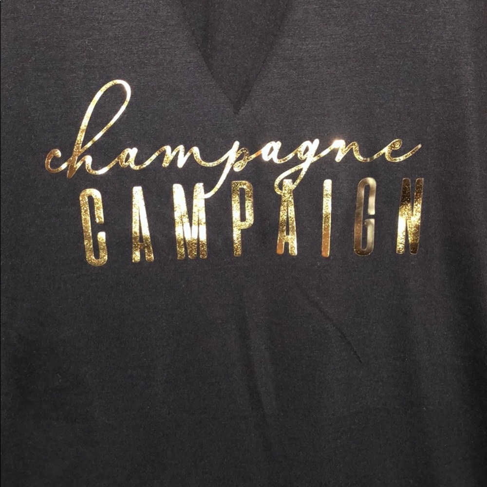 “Champagne Campagin” Black, cut-out tank top